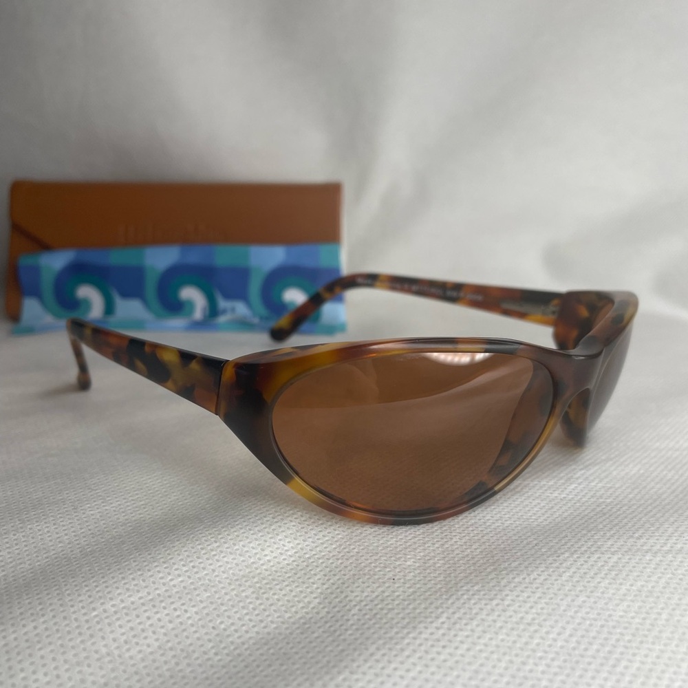 VTG Torque Hand Made Polarized Sunglasses Tortoise Wrap Brown Lens P-9906 125mm